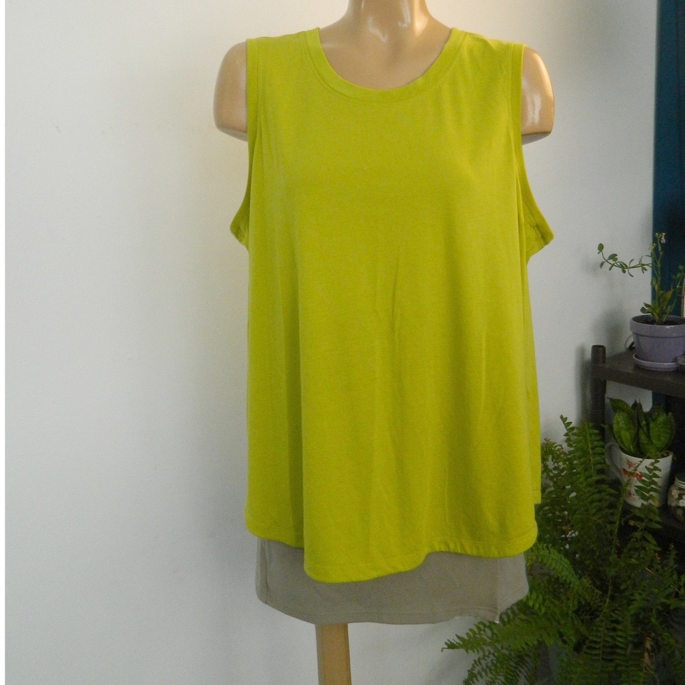 Duluth Trading Co Tank Top Women XXL Green Dry on the Fly Sleeveless Activewear